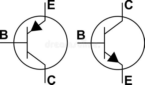 Transistor Npn Pnp Symbols Stock Vector Illustration Of Resistors