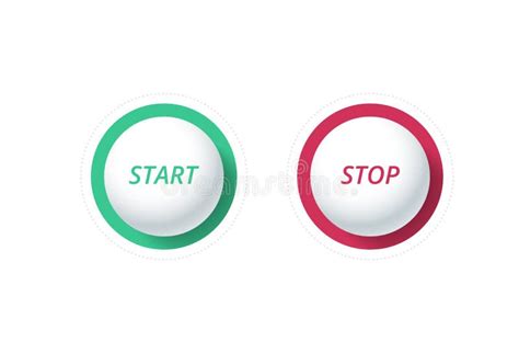 Round Start And Stop Buttons Stock Vector Illustration Of Round