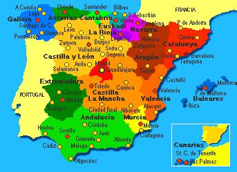 O mapa da espanha é extenso. mapa de españa - !ViVa eSpAñA!