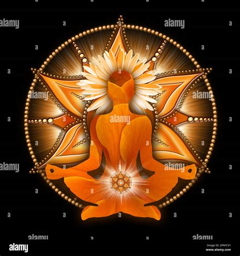Sakrale Chakra Meditation In Yoga Lotus Pose Vor Dem Svadhisthana