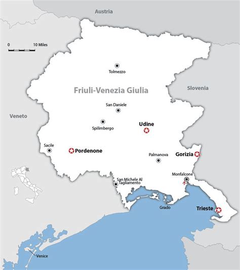 A Map Of The Region Of Friul Venezza Giulia