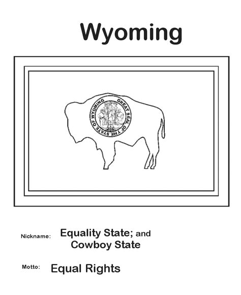 Wyoming State Flag Coloring Page Flag Coloring Pages Wyoming State