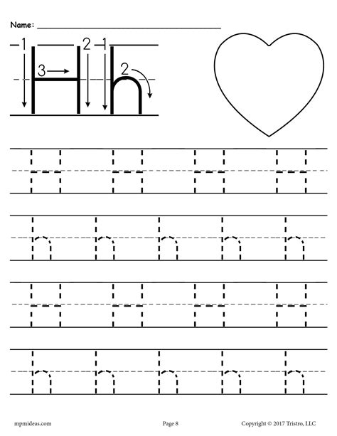 Printable Letter H Tracing Worksheet In 2021 Preschool Letters