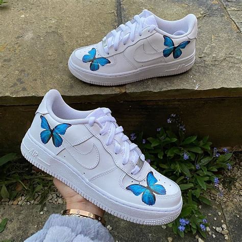 Nike Air Force 1 White Blue Butterfly Sneakers Eu36 45