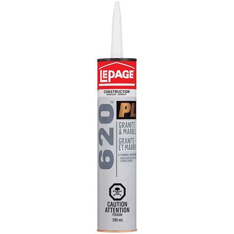 Our name, experience and reliability made it easy for thousands of residential and commercial clients like yourself to trust us with the most. LePage PL 620 Granite & Marble Construction Adhesive 295mL ...