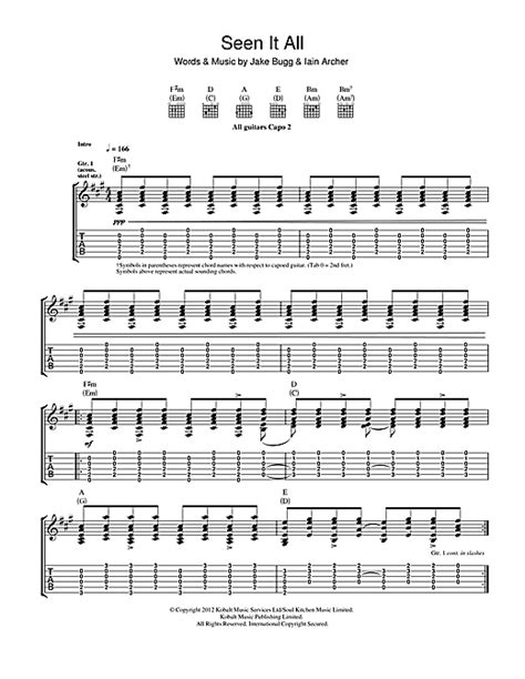 Jake Bugg Seen It All Sheet Music And Printable Pdf Music Notes
