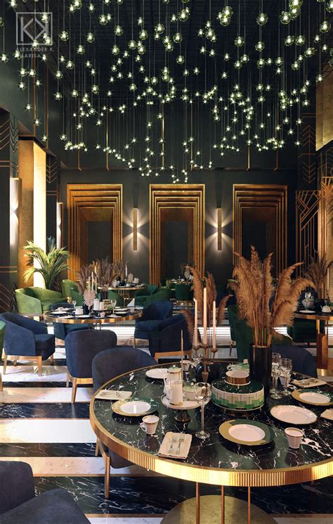 Art Deco Restaurant The Dining Room On Behance Modern Restaurant