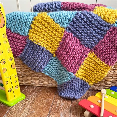 Baby Patch Blanket Beginner Knitting Kit By I Knit Pretty