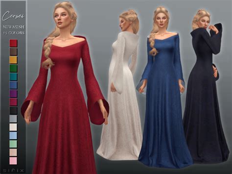 Ts4 Medieval Cc Sims 4 Dresses Cersei Dress Sims 4 Mods Clothes