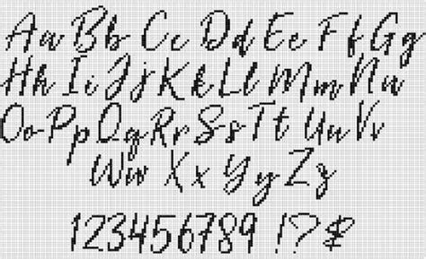 Cursive Cross Stitch Alphabet Hand Writing Cross Stitch Font Etsy