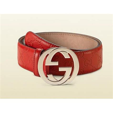 Gucci Belts Red With Interlocking Gold G Buckle 2478116