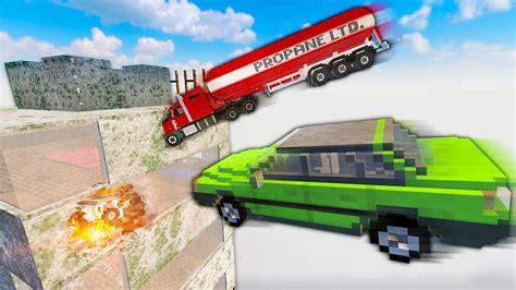 Slamming Cars Into A Building From A Cliff Teardown Mods Gameplay