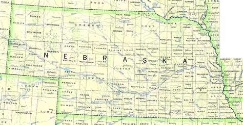 Detailed map of Nebraska state. Nebraska state detailed map | Vidiani ...