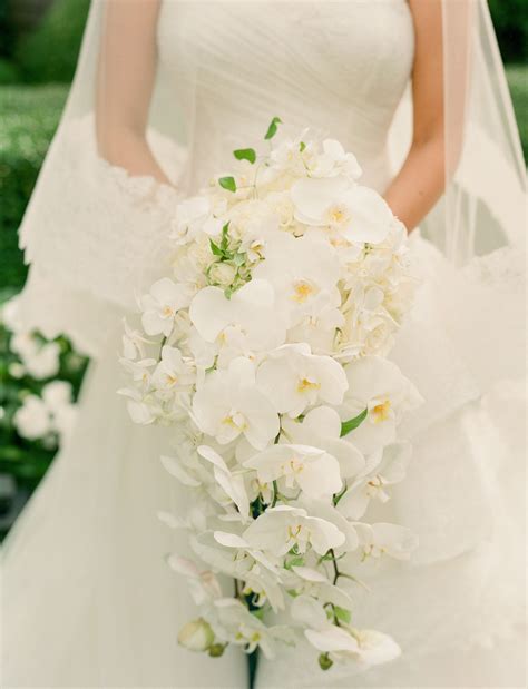 White Orchid Cascading Bouquet