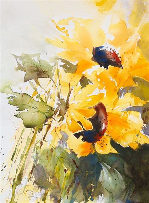 Sunflowers By Christa Friedl Watercolor Cm X Cm Watercolor
