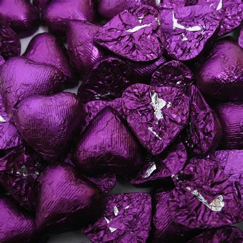 Purple Chocolate Foil Hearts Purple Chocolate Purple Foil Purple Candy
