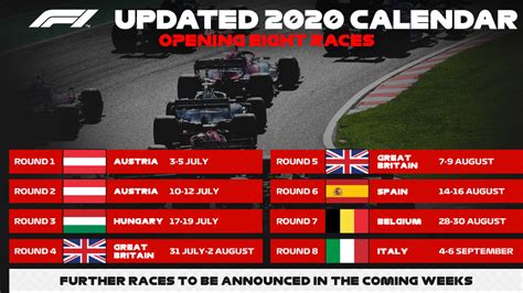 Calendario F1 2020 Oficial La Fórmula 1 Adelanta El Calendario De Las