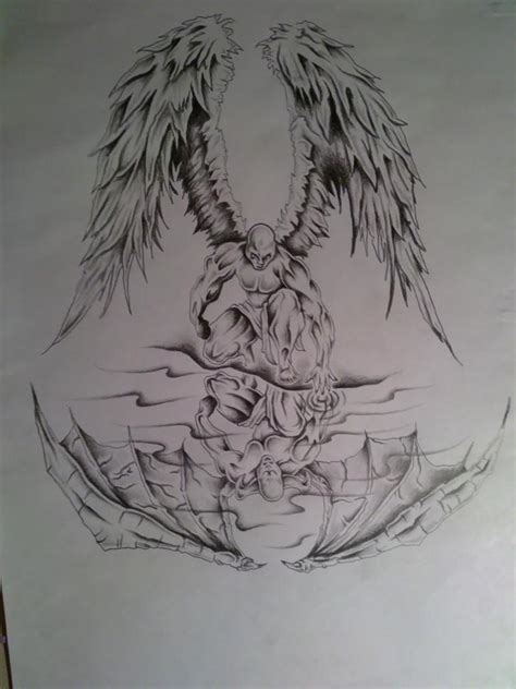 A demon tattoo represents evil and the underlying demonic forces that connect people. Angel-Demon Reflection by Ashtonbkeje on DeviantArt