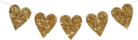 Glitter Hearts Sparkly Gold Sticker By Annalivelovelaugh