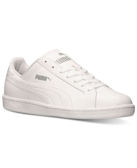 Puma Mens Smash Leather Casual Sneakers From Finish Line In White For
