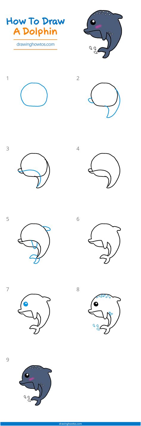 How To Draw A Dolphin Step By Step Easy Drawing Guides Drawing Howtos