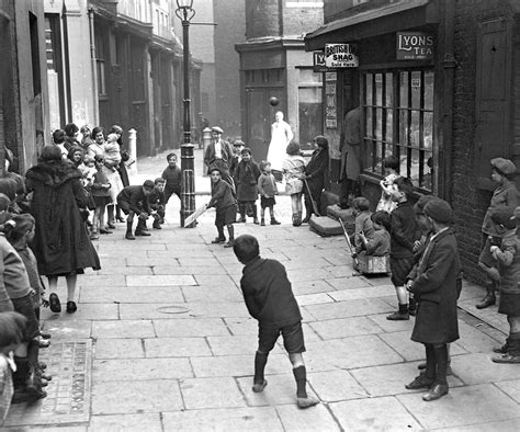 25th April 1930 Children Playing Cricket In A London Street With The