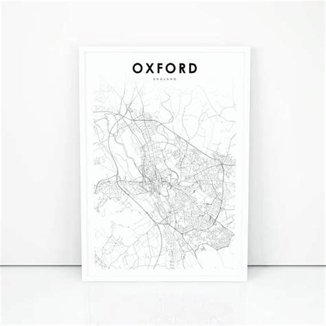 Oxford Map Print England United Kingdom UK Map Art Poster City Street