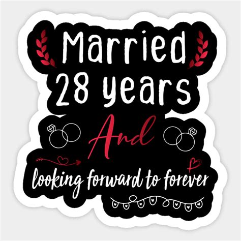 28th Wedding Anniversary Married 28 Years Wedding Anniversary T