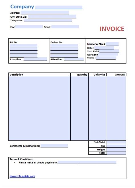 Free Printable Simple Invoice Template Printable Templates Hot Sex Picture