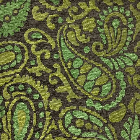 Sydney Modern Paisley Pattern Chenille Upholstery Fabric By The Yard