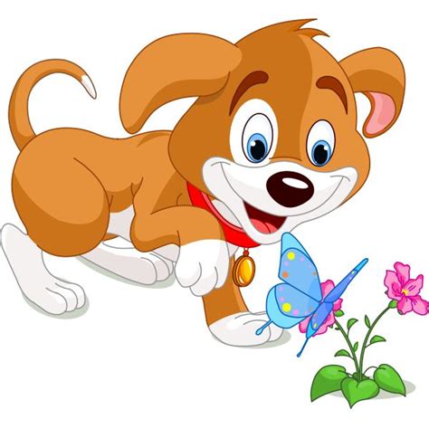 Puppy And Flowers Cartoon Dog Cartoon Images Cartoon
