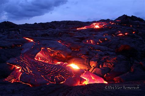 Capturing The Moment Lava Flowing Into The Ocean Big Island Hawaii