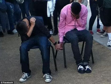 Male High School Students Forced To Hold Hands As A Punishment For