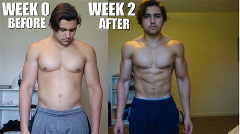 realistic body transformation 2 week bulk to cut natural youtube