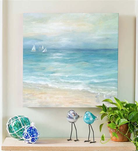 Beach And Boats Canvas Wall Art Plow And Hearth