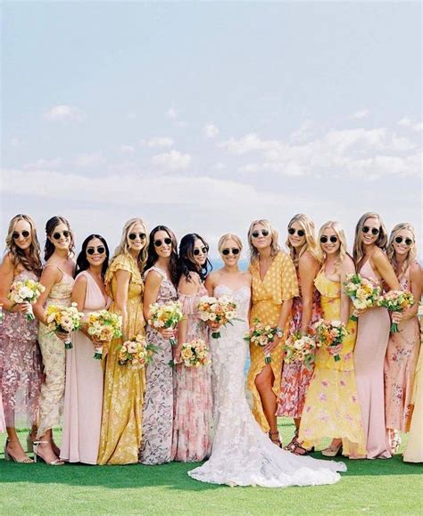 Mismatched Bridesmaid Dresses How To Nail The Look Floral Bridesmaid Dresses Summer