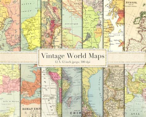 Vintage World Maps Digital Paper Pack