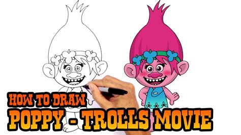 how to draw poppy trolls