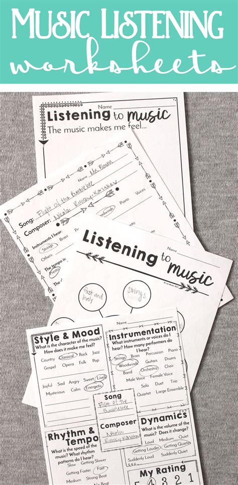 Awesome Music Listening Worksheets For All Grades Kindergarten Through