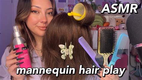 Asmr Hair Play And Hair Brushing On Mannequin 💞💆🏻‍♀️ Whispered Youtube