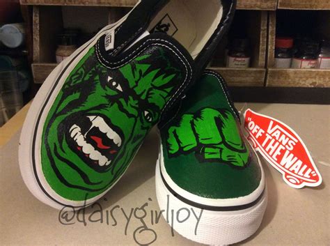 Custom Hand Painted Incredible Hulk Marvel Dc Comics Shoes Marvel