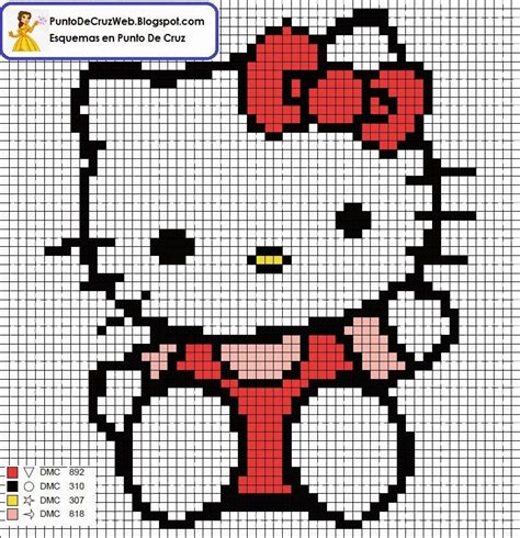 Punto De Cruz Hello Kitty Tamaño Llavero Para Hacer En Punto De Cruz