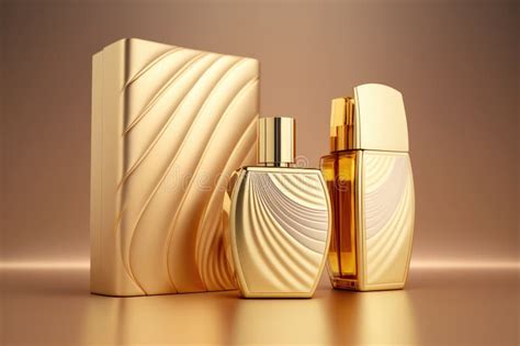 Elegant Gold Coloured Perfume Bottle Stock Illustration Illustration