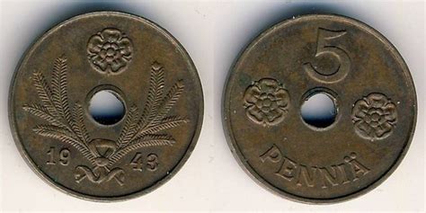 Moneda 5 Penniä 1941 1943 De Finlandia Valor Actualizado Foronum