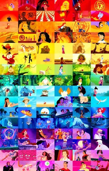 A Disney Rainbow Collage Arte Disney Disney Magic Disney Art Disney