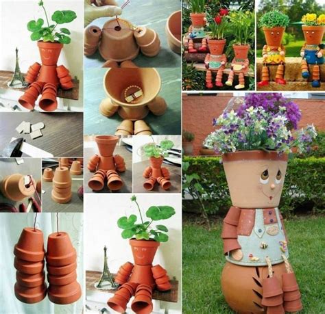 Figuren Für Den Garten Aus Tontöpfen Gebastelt Clay Flower Pots Diy