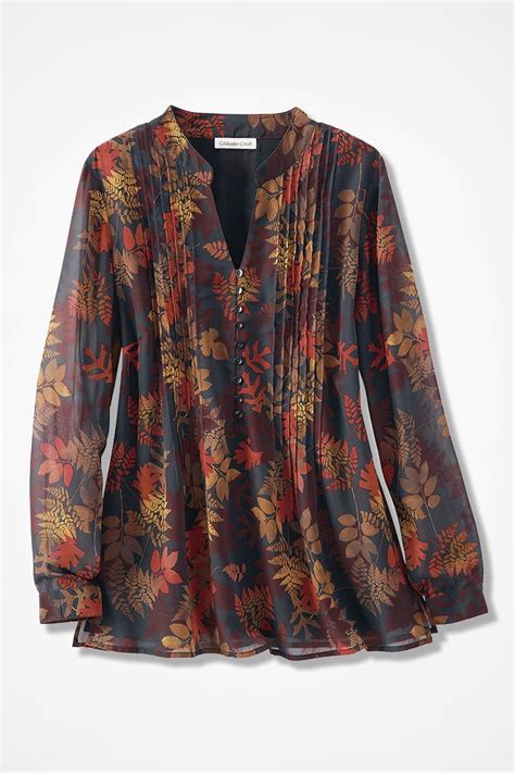 Fall Foliage Blouse Coldwater Creek Blouse Plus Size Outfits Clothes