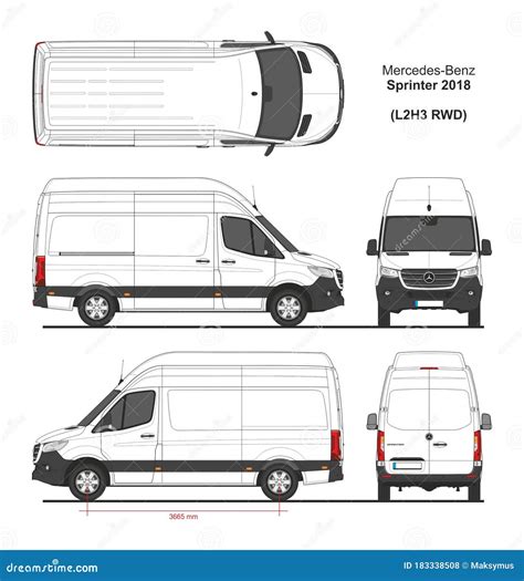 Mercedes Sprinter Load Van L2h3 Rwd 2018 Foto de archivo editorial