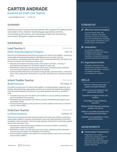 5 Child Care Teacher Resume Examples And Guide For 2024