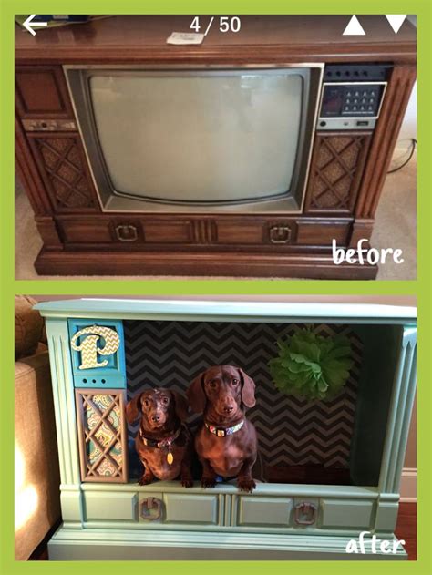I Love This Diy Dog Bed I Made Created From An Old Tv Console My